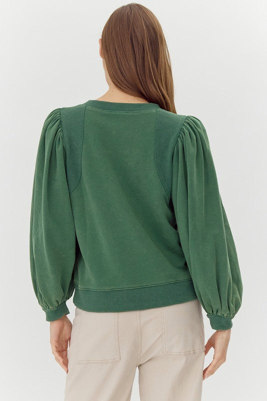 RITA PUFF SLEEVE SWEATSHIRT – Bless Up Boutique & Embroidery
