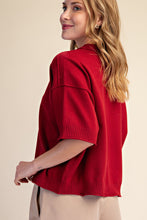Load image into Gallery viewer, BURGUNDY ELBOW LENGTH SWEATER