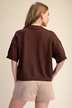 Load image into Gallery viewer, BROWN ELBOW LENGTH SLEEVE SWEATER