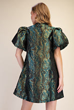 Load image into Gallery viewer, METALLIC JACQUARD MINI DRESS