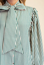 Load image into Gallery viewer, GREEN TIE NECK BLOUSE