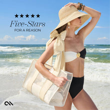 Load image into Gallery viewer, Case-Mate Ecru Raffia Bow Jelly Tote Bag