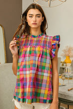Load image into Gallery viewer, STAINED GLASS RUFFLE SLEEVE TOP