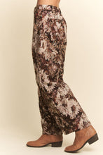 Load image into Gallery viewer, BROWN FLORAL TAPESTRY BARREL PANT