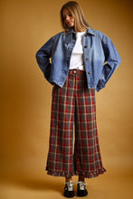 Load image into Gallery viewer, RED/GREY PLAID RUFFLE PANTS
