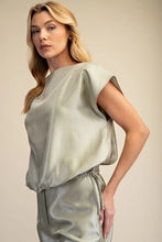 Load image into Gallery viewer, GLAM SAGE ROUND NECK TOP
