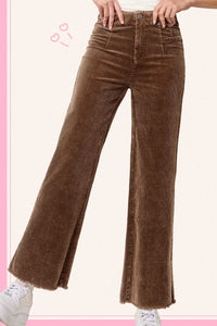 MINERAL WASH CORD PANT - BROWN