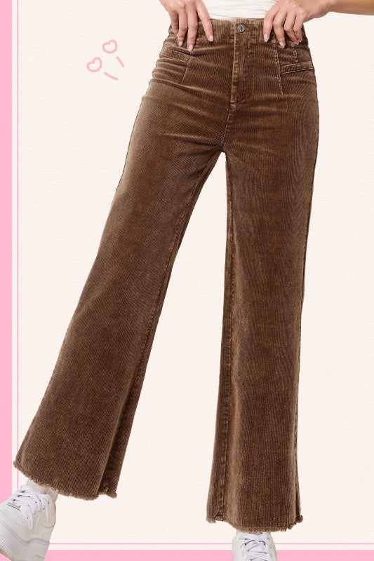 MINERAL WASH CORD PANT - BROWN