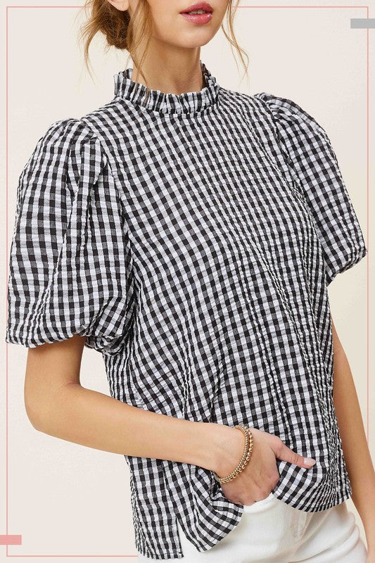 GINGHAM CHECK BLOUSE