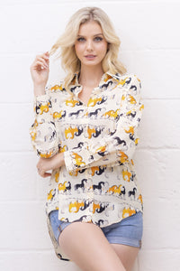 WILD HORSES RUNNING BLOUSE