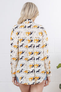 WILD HORSES RUNNING BLOUSE