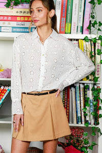 WHITE EYELET BLOUSE