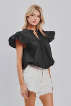 Load image into Gallery viewer, CHARMING FLUTTER SLEEVE BLOUSE (2 COLORS)
