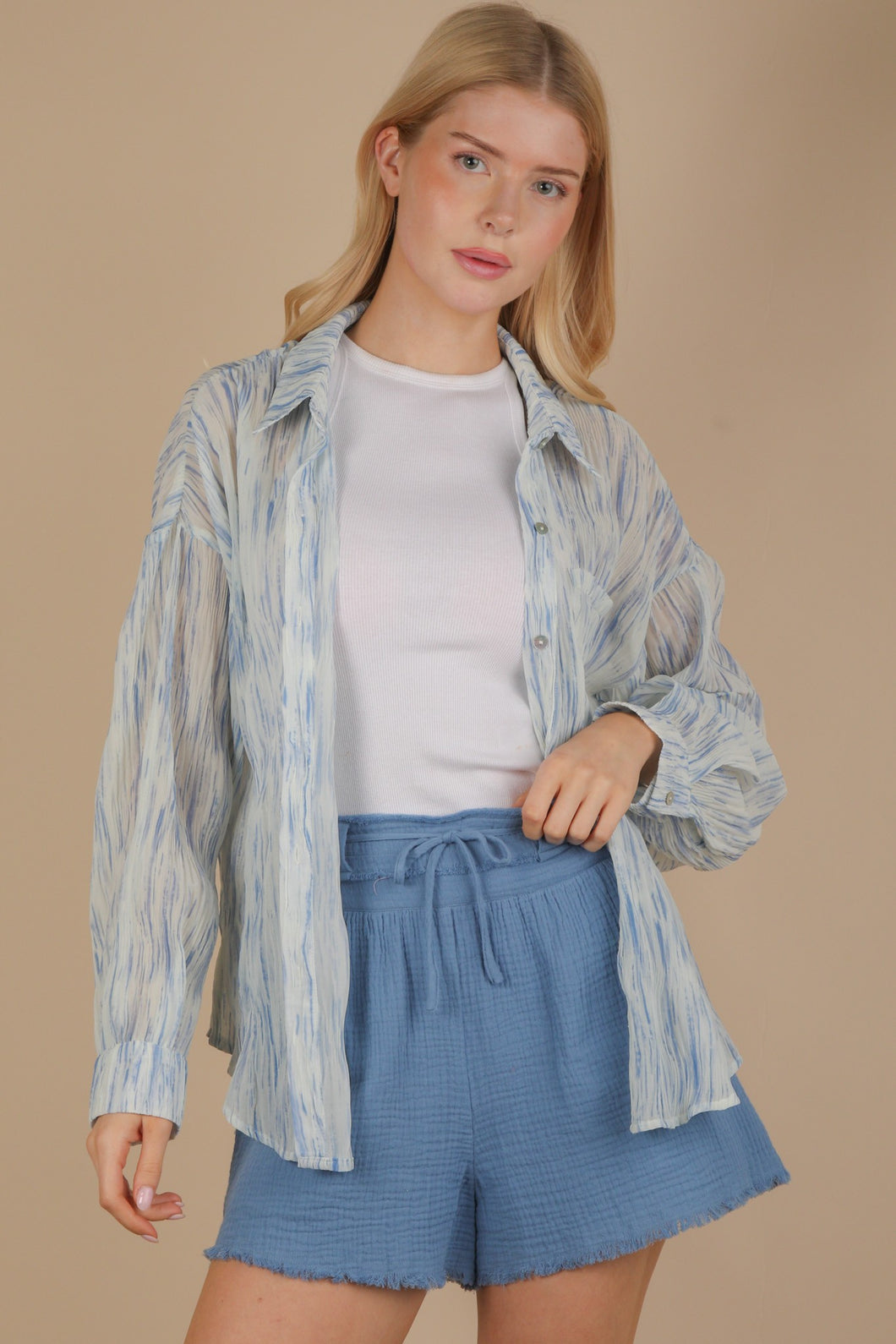 OVERSIZED PLEATED BLOUSE