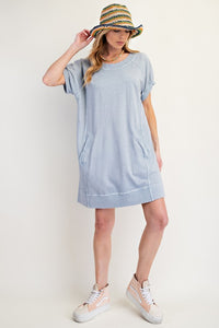 MINERAL WASHED TERRY KNIT DRESS