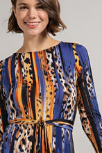Load image into Gallery viewer, MULTI COLOR LEOPARD MIDI DRESS
