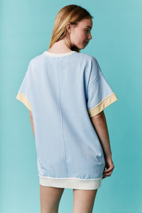 COLOR BLOCK OVERSIZED TOP