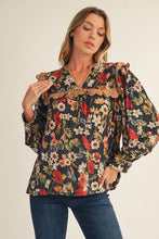 Load image into Gallery viewer, MIDNIGHT FLORAL BLOUSE
