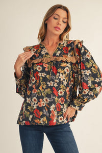 MIDNIGHT FLORAL BLOUSE