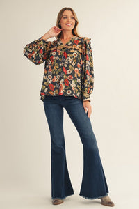 MIDNIGHT FLORAL BLOUSE