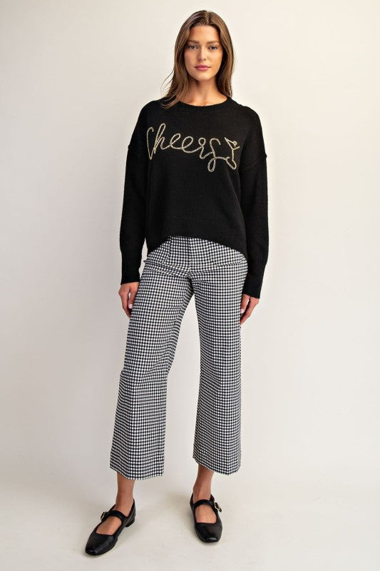 CHEERS BEADED SWEATER