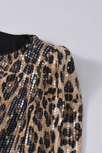 Load image into Gallery viewer, LEOPARD SEQUIN STATEMENT BLAZER
