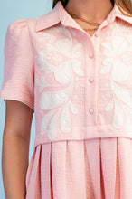 Load image into Gallery viewer, BLUSH EMBROIDERED APPLIQUE MINI DRESS
