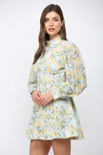 Load image into Gallery viewer, LEMON &amp; FLORAL PRINT FLARE DRESS
