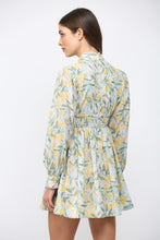 Load image into Gallery viewer, LEMON &amp; FLORAL PRINT FLARE DRESS
