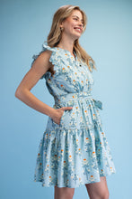 Load image into Gallery viewer, MINT FLORAL PRINT MINI DRESS
