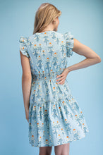 Load image into Gallery viewer, MINT FLORAL PRINT MINI DRESS
