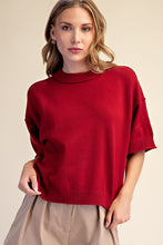 Load image into Gallery viewer, BURGUNDY ELBOW LENGTH SWEATER

