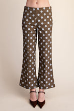 Load image into Gallery viewer, MOCHA POLKA DONT FLARE CROP PANTS
