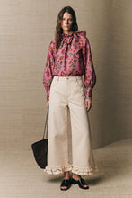 Load image into Gallery viewer, RUFFLE NECK LONG SLEEVE FLORAL BLOUSE
