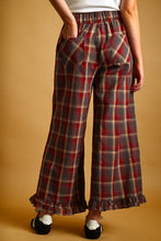 Load image into Gallery viewer, RED/GREY PLAID RUFFLE PANTS
