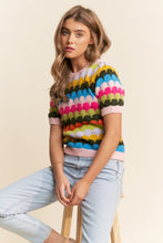 Load image into Gallery viewer, MULTI COLOR SHORT SLEEVE SWEATER
