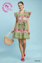 Load image into Gallery viewer, MIXED PRINT TIE DRESS
