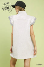 Load image into Gallery viewer, ZIP NECK FLUTTER SLEEVE DRESS

