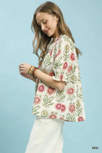 Load image into Gallery viewer, RED THISTLE SHORT SLEEVE TOP

