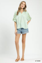 Load image into Gallery viewer, LIGHT SAGE GINGHAM TOP
