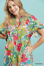 Load image into Gallery viewer, MULTI TROPICAL FLORAL MIDI DRESS
