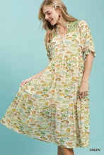Load image into Gallery viewer, GREEN FISH MIDI DRESS
