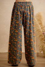 Load image into Gallery viewer, WASHED FLORAL WIDE LEG PANTS
