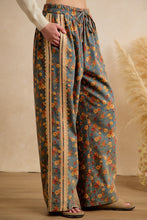 Load image into Gallery viewer, WASHED FLORAL WIDE LEG PANTS
