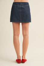 Load image into Gallery viewer, DENIM BUTTON UP PLEAT SKIRT
