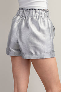 SILVER METALLIC SHORTS