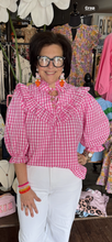 Load image into Gallery viewer, PINK GINGHAM BLOUSE
