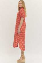 Load image into Gallery viewer, RED FLORAL MAXI SPLIT SIDE DRESS
