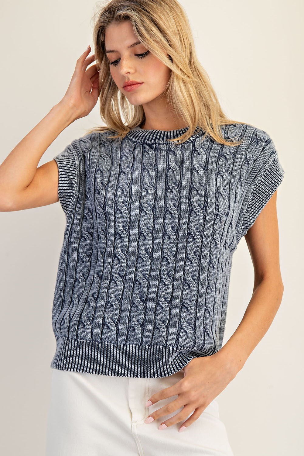 MINERAL WASHED SWEATER VEST