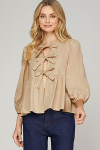 GIANNA BOW TIE BLOUSE